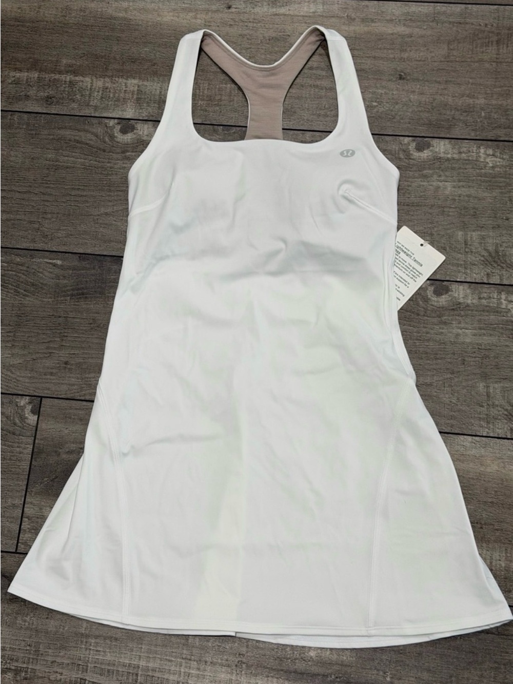 lululemon athletica White Racerback Tennis Dress size 6 NO SHORTS